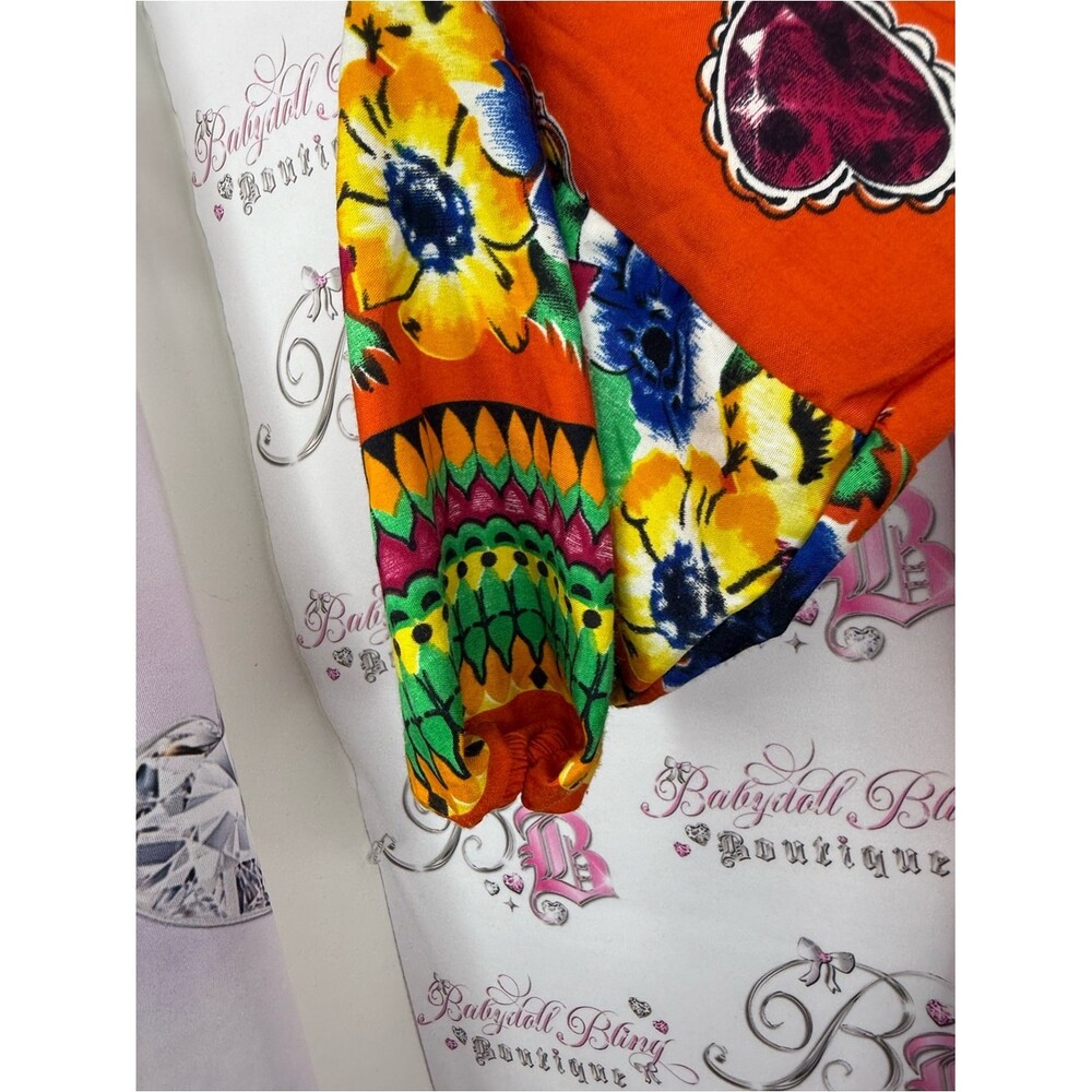 GALABYA Egypt dress jewels Vibrant Orange Floral Maxi Dress - Picture 4 of 9